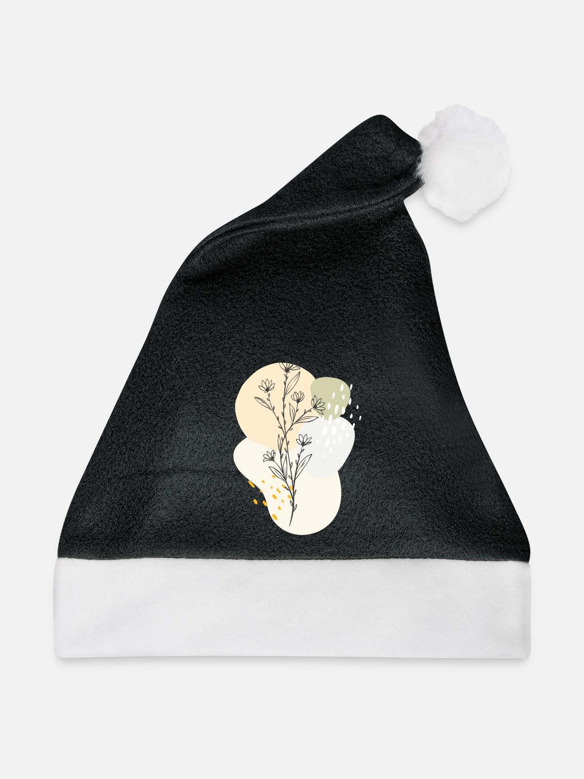 floral design - Weihnachtsmütze - Schwarz/Weiß - Vorne