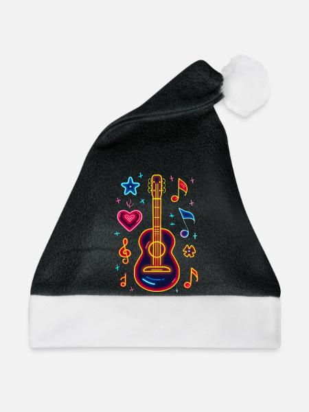 Retro Ukulele Retrowave - Weihnachtsmütze - Schwarz/Weiß