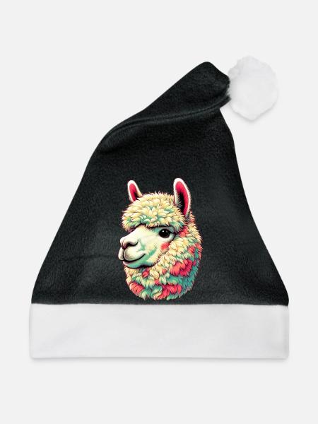 Alpaka - Weihnachtsmütze - Schwarz/Weiß