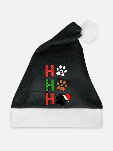 H Weihnachtspfoten Plaid - Weihnachtsmütze - Schwarz/Weiß