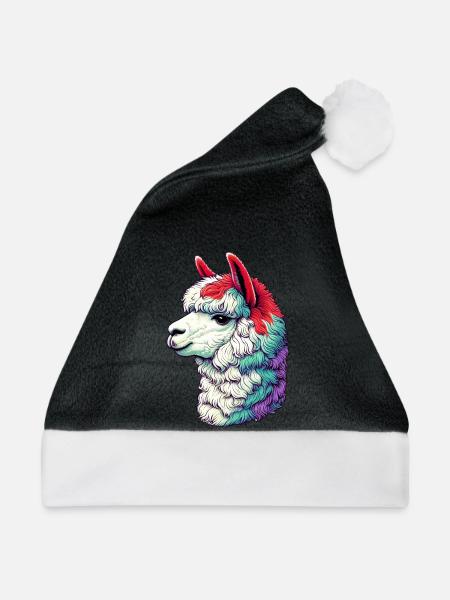 Alpaka - Weihnachtsmütze - Schwarz/Weiß