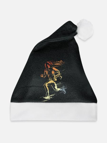 Läuferin Retro-Stil - Weihnachtsmütze - Schwarz/Weiß