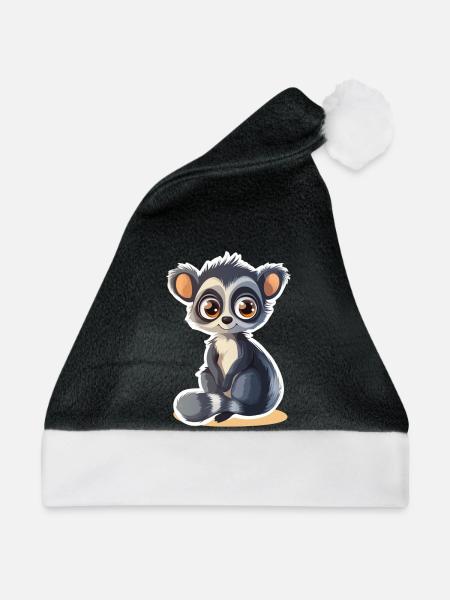 Lemur - Weihnachtsmütze - Schwarz/Weiß