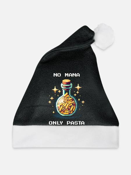 No Mana | Only Pasta Prepping Humor - Weihnachtsmütze - Schwarz/Weiß - Vorne