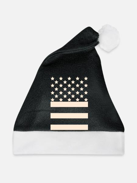 Black Flag – Stars & Stripes Design - Weihnachtsmütze - Schwarz/Weiß - Vorne