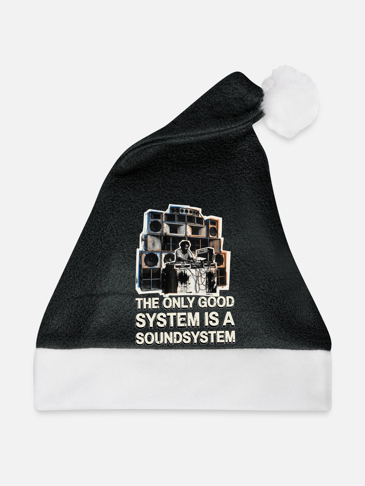 Soundsystem Dub - Weihnachtsmütze - Schwarz/Weiß - Vorne