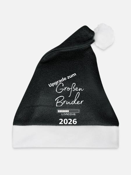 Upgrade zum Großen Bruder 2026 - Weihnachtsmütze - Schwarz/Weiß