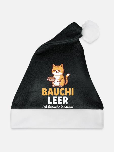 Bauchi leer Katze mit Kaffee - Weihnachtsmütze - Schwarz/Weiß