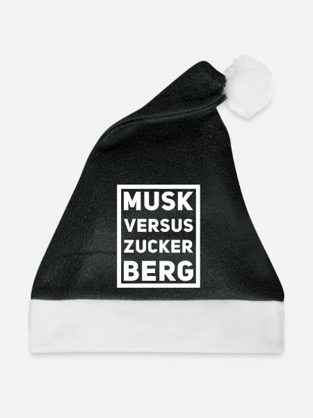 Musk versus Zuckerberg Kontrast - Weihnachtsmütze - Schwarz/Weiß - Vorne