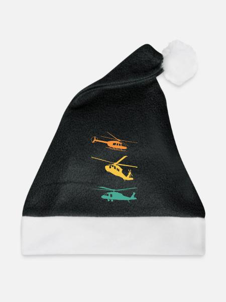 Hubschrauber Retro Pilot - Weihnachtsmütze - Schwarz/Weiß