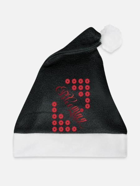 Blühende Liebe - Weihnachtsmütze - Schwarz/Weiß