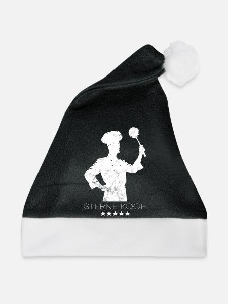 Koch Sternekoch Berufe - Weihnachtsmütze - Schwarz/Weiß - Vorne