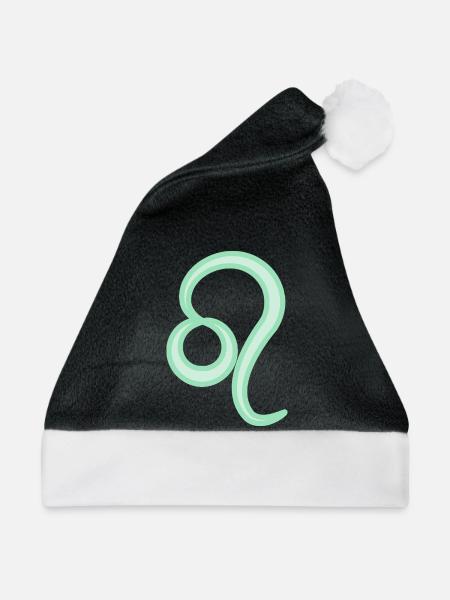 Löwen-Sternzeichen Pastellgrün - Weihnachtsmütze - Schwarz/Weiß