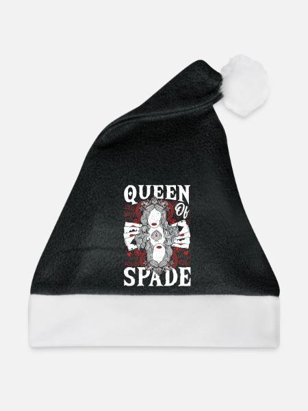 Lucky Poker Knight Queen Spade Cards Game Casino - Weihnachtsmütze - Schwarz/Weiß - Vorne