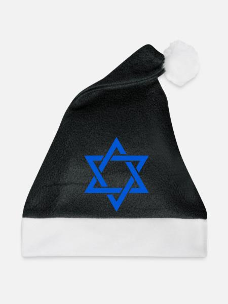 Davidstern - Weihnachtsmütze - Schwarz/Weiß