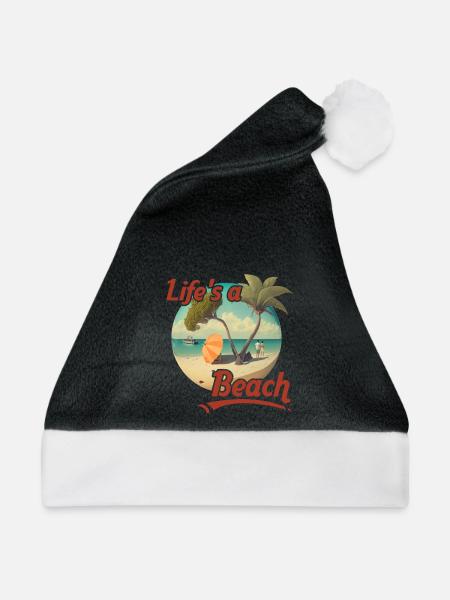 Life is a Beach - Weihnachtsmütze - Schwarz/Weiß