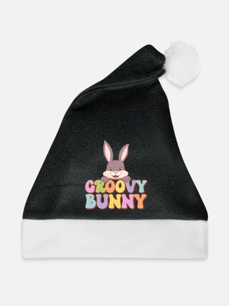 Groovy Bunny - Weihnachtsmütze - Schwarz/Weiß - Vorne