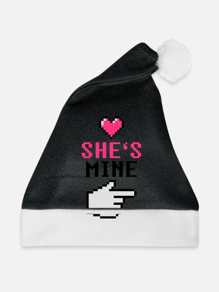She's Mine 8-Bit - Weihnachtsmütze - Schwarz/Weiß
