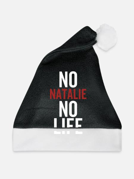 Nein Natalie Kein Leben - Weihnachtsmütze - Schwarz/Weiß - Vorne