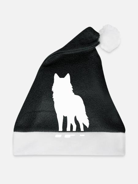 wolf 1 - Weihnachtsmütze - Schwarz/Weiß