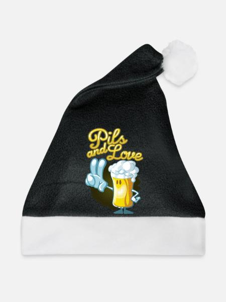 Pils und Liebe Toon - Weihnachtsmütze - Schwarz/Weiß