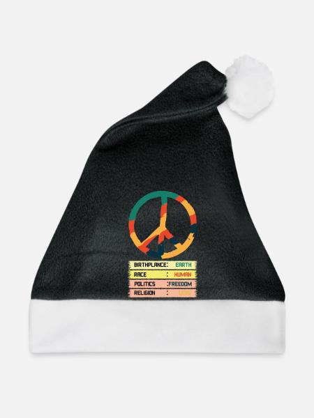Vereintes Land, Frieden und Freiheit - Weihnachtsmütze - Schwarz/Weiß