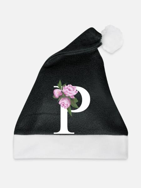 P - Weihnachtsmütze - Schwarz/Weiß - Vorne