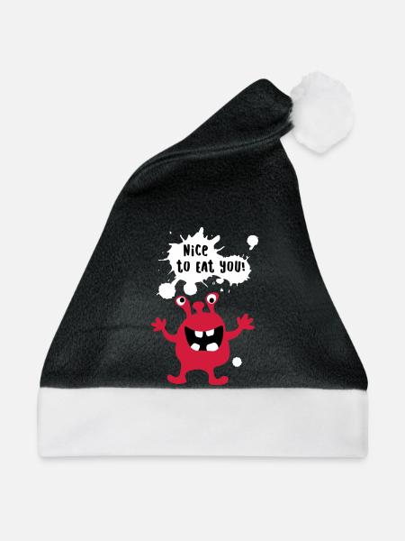Monster coole Comics Quotes lustig Fun - Weihnachtsmütze - Schwarz/Weiß - Vorne