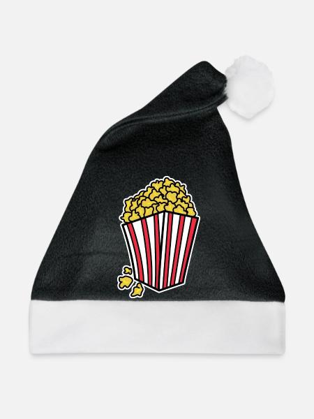 Popcorn Theater Kino Filme Streaming Dvd Abend - Weihnachtsmütze - Schwarz/Weiß - Vorne