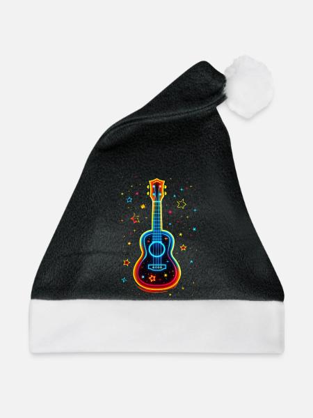 90er Jahre Ukulele - Weihnachtsmütze - Schwarz/Weiß