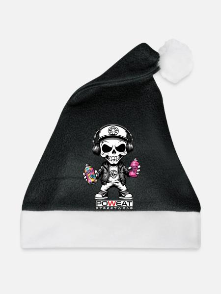 Sprayer Skull - Weihnachtsmütze - Schwarz/Weiß - Vorne