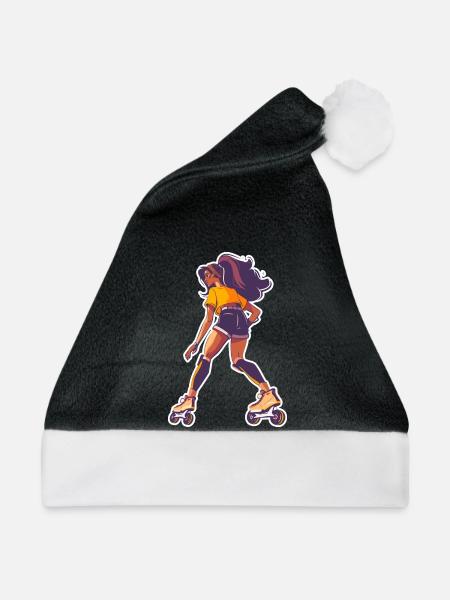 Rollschuhläuferin - Weihnachtsmütze - Schwarz/Weiß