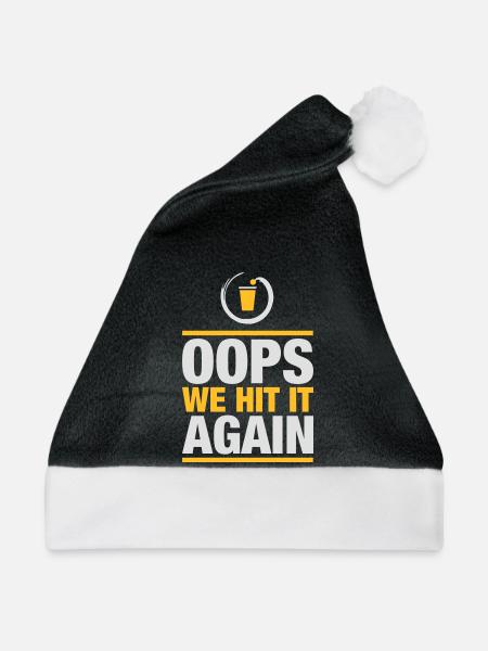 Bier Pong again - Weihnachtsmütze - Schwarz/Weiß