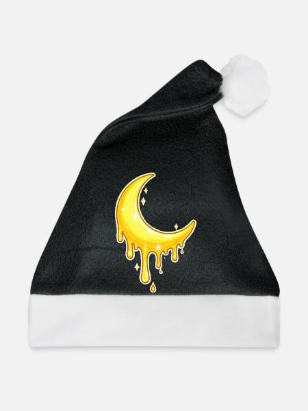 Goldener Mond Tropfen - Weihnachtsmütze - Schwarz/Weiß - Vorne