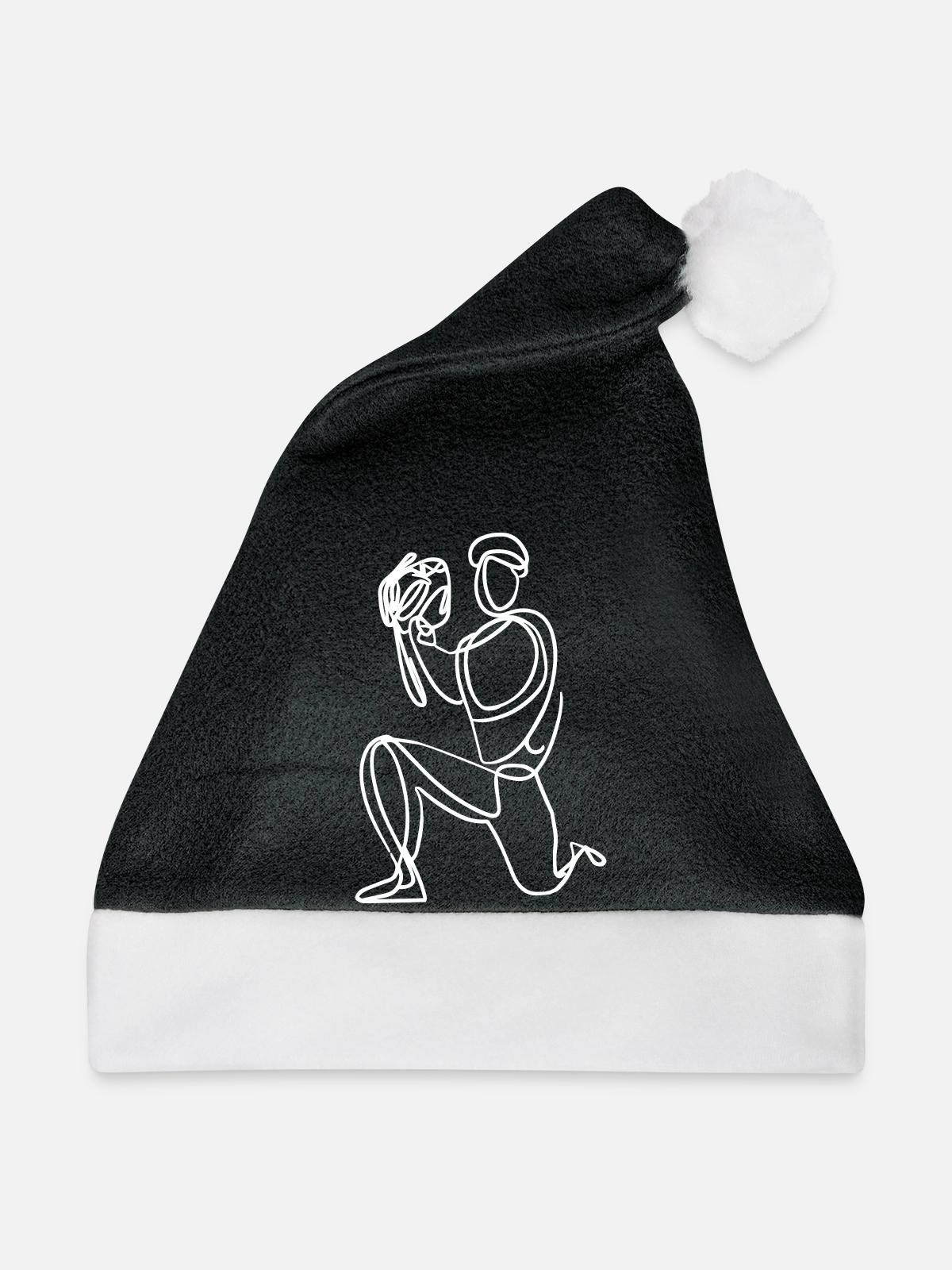 Baseball Skizze - Weihnachtsmütze - Schwarz/Weiß - Vorne