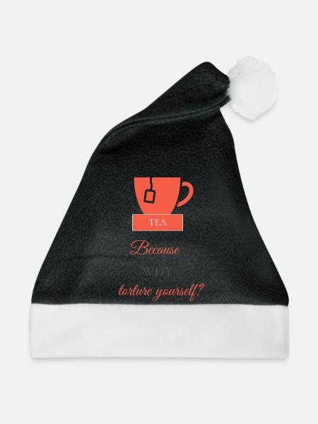 TEA-RIFFIC (leuchtend rot + grau) - Weihnachtsmütze - Schwarz/Weiß