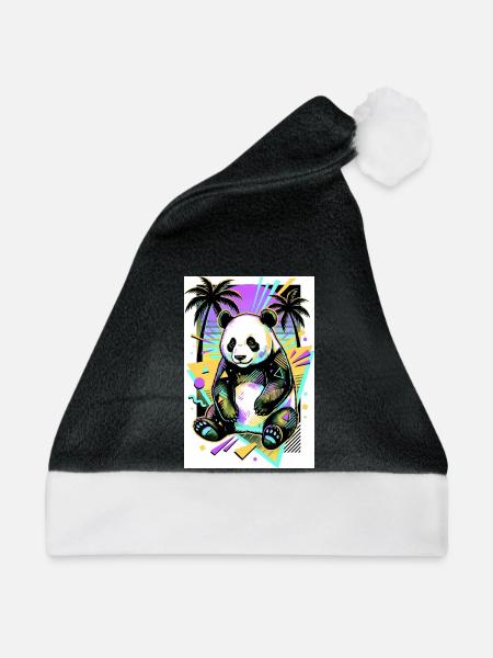 Panda - Weihnachtsmütze - Schwarz/Weiß