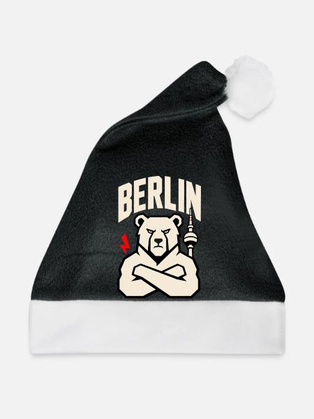 Berliner Bär Kämpferisch Armkreuz - Weihnachtsmütze - Schwarz/Weiß