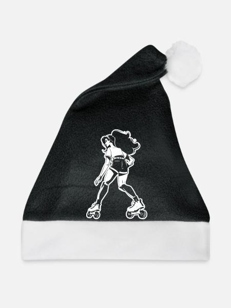 Rollschuhfahrerin - Weihnachtsmütze - Schwarz/Weiß