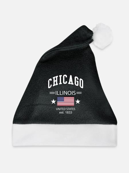 Chicago - Weihnachtsmütze - Schwarz/Weiß - Vorne