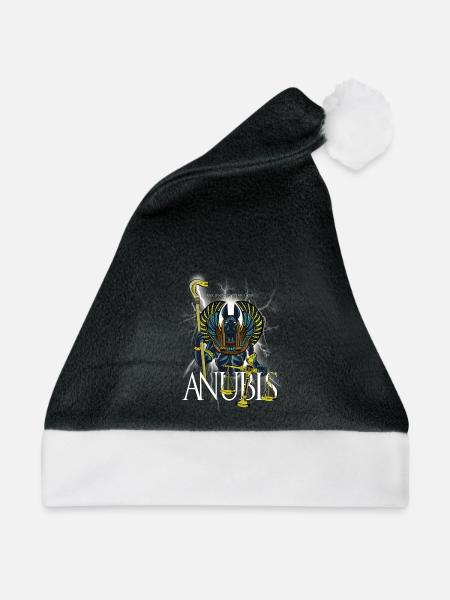 Anubis altägyptischer Gott Geschenk - Weihnachtsmütze - Schwarz/Weiß - Vorne