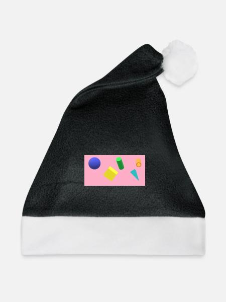 Lebendige geometrische Formkomposition - Weihnachtsmütze - Schwarz/Weiß