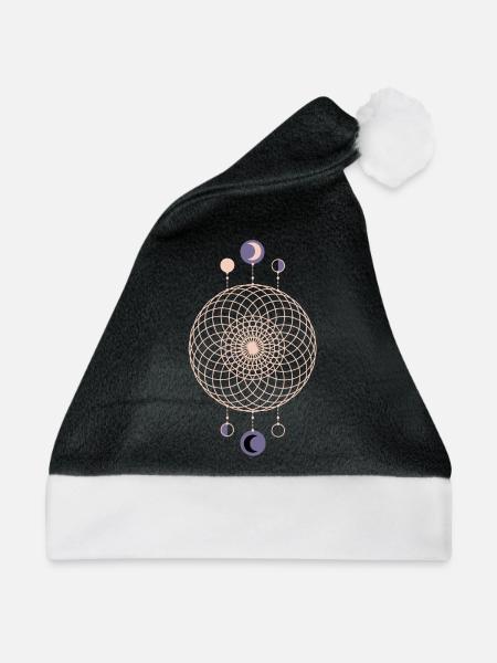Mondphasen Geometrisches Muster - Weihnachtsmütze - Schwarz/Weiß