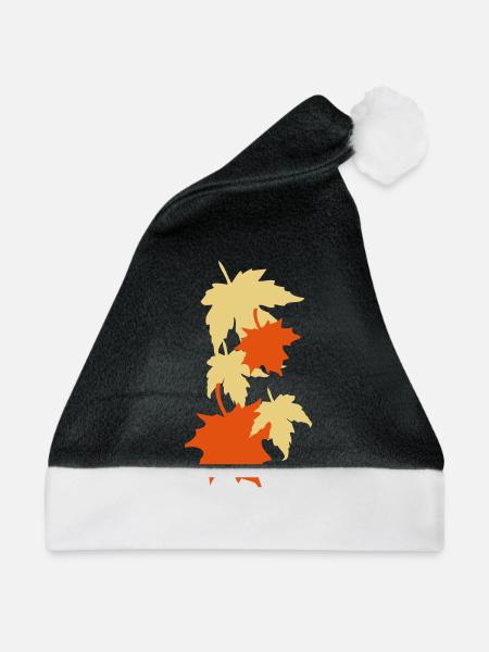 Laub - Weihnachtsmütze - Schwarz/Weiß