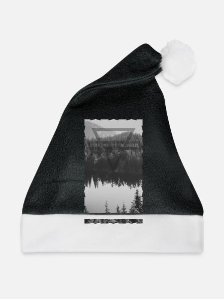 Wald - Weihnachtsmütze - Schwarz/Weiß
