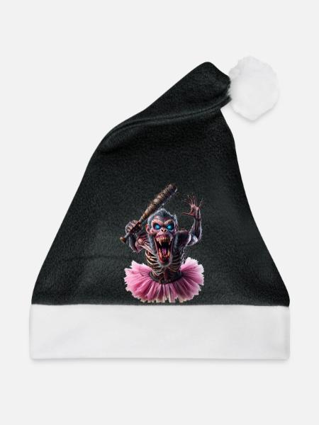 Zombie Affe im Tutu - Weihnachtsmütze - Schwarz/Weiß