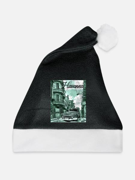 Havanna Cuba - Weihnachtsmütze - Schwarz/Weiß - Vorne