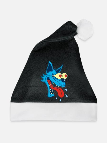 Blauer Wolf verliebt - Weihnachtsmütze - Schwarz/Weiß