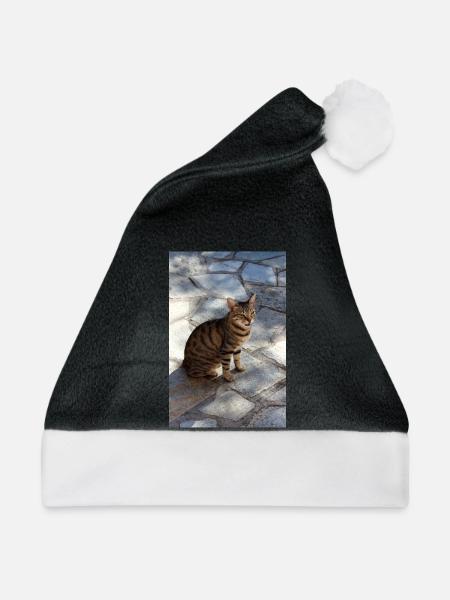 Katze Kätzchen - Weihnachtsmütze - Schwarz/Weiß