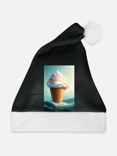 Eiscreme - Weihnachtsmütze - Schwarz/Weiß - Vorne